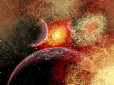 Artist' Concept Illustrating the Stellar Explosion of a Supernova
